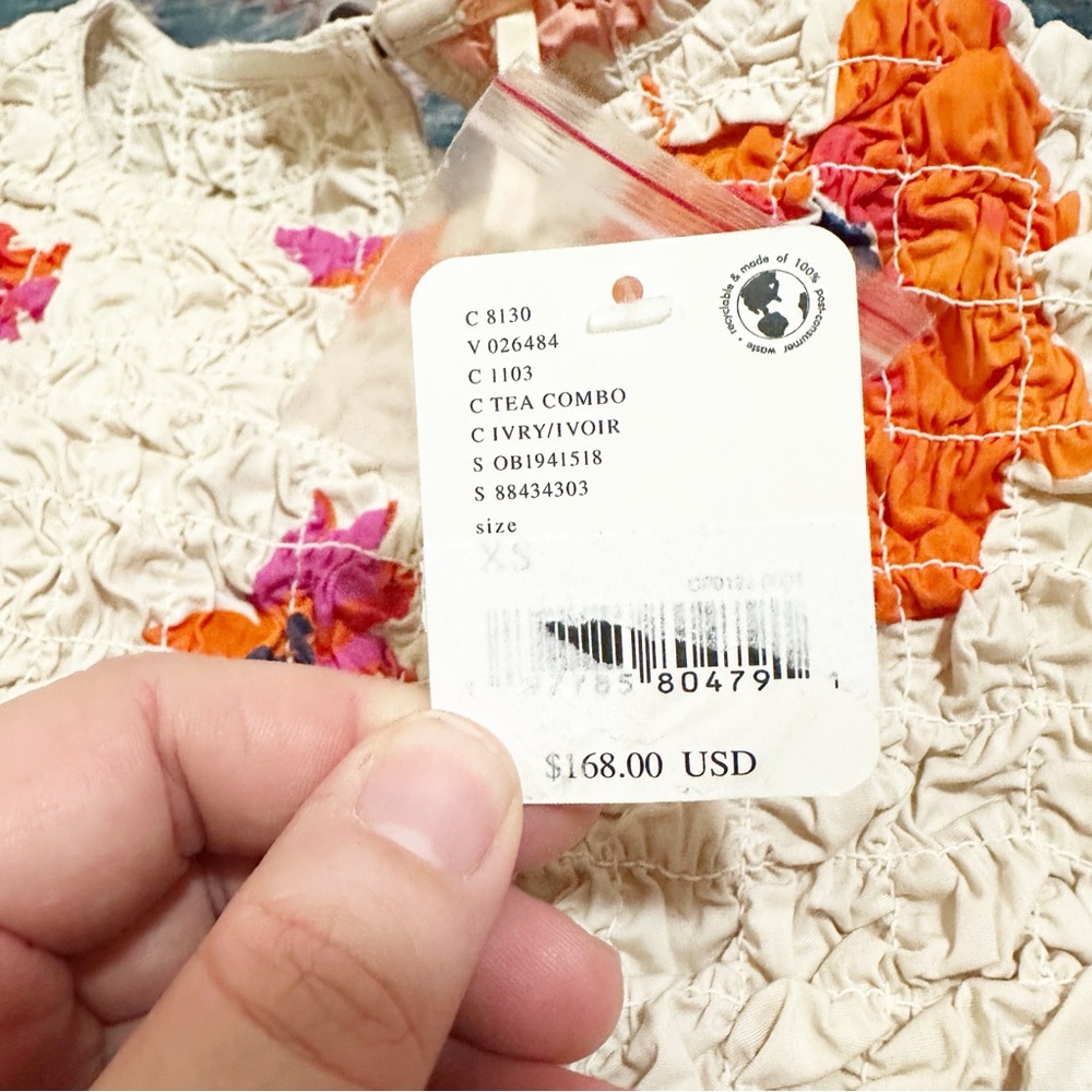 NWT Free People• Carino Printed crop top size XS - Picture 5 of 7